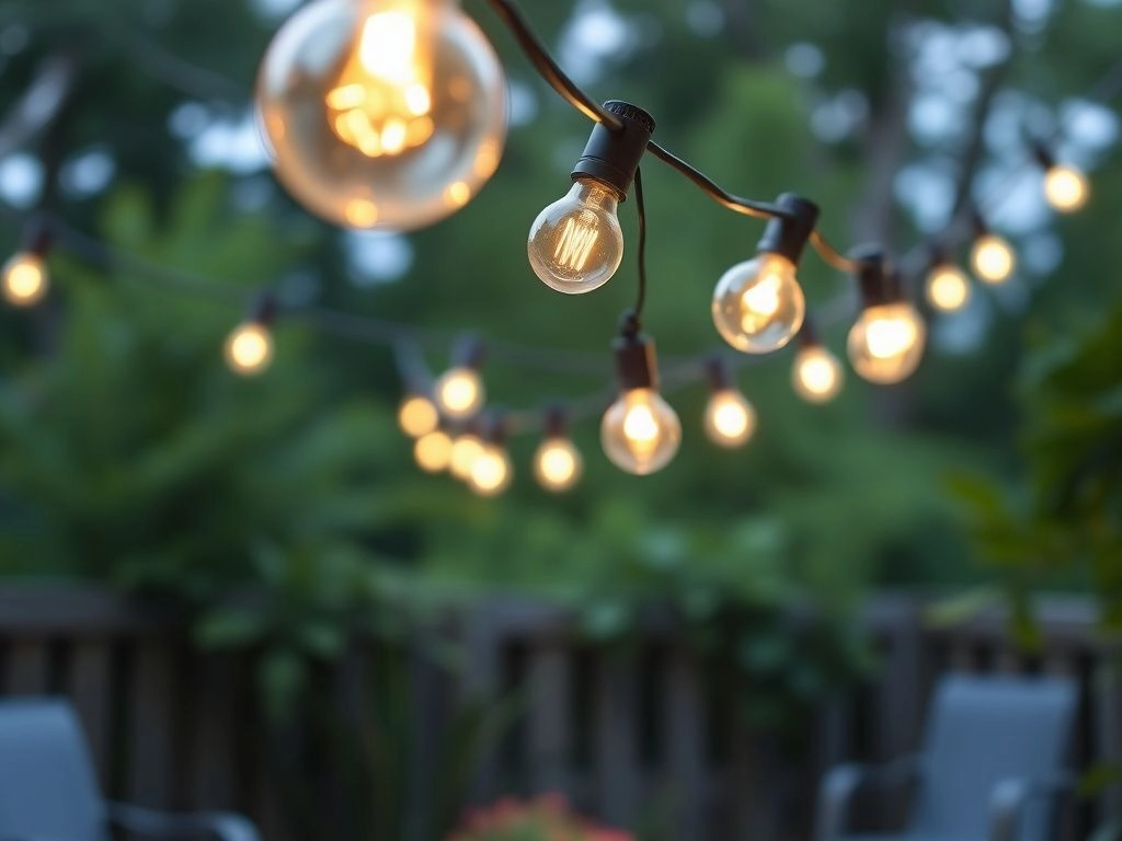 3. Hang Weatherproof String Lights for Instant Ambiance