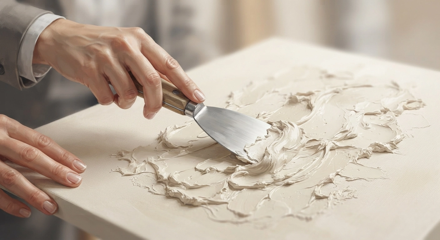 How to Make Easy Textured Wall Art with Joint Compound - Detay 1